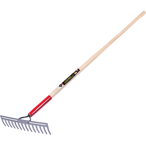 Pro Double Back Level Rake, Ashwood Handle, 13-3/4" W, Tempered Steel Blade, 14 Tines Kelford