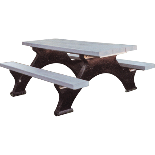 Recycled Plastic Picnic Tables, 6' L x 62-1/4" W, Grey Kelford