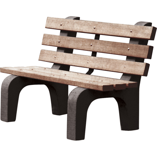 Park Benches, Recycled Plastic, 48" L x 25" W x 31" H, Brown Kelford