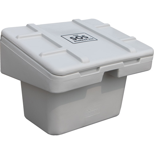 Salt Sand Container SOS, With Hasp, 30" x 24" x 24", 5.5 cu. Ft., Grey Kelford