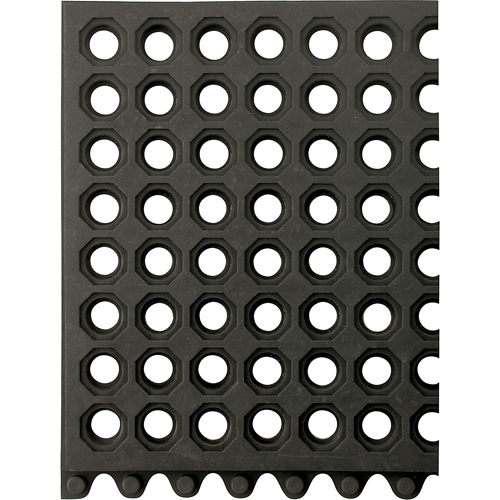Tapis 24/Seven, Caoutchouc, 3' la c, 3' lo, 5/8" &eacute;paisseur, Noir Kelford