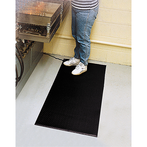 Tapis Comfort-King antistatique, 3' la x 60' lo x 3/8" &eacute;p, Rugueux, Gris Kelford