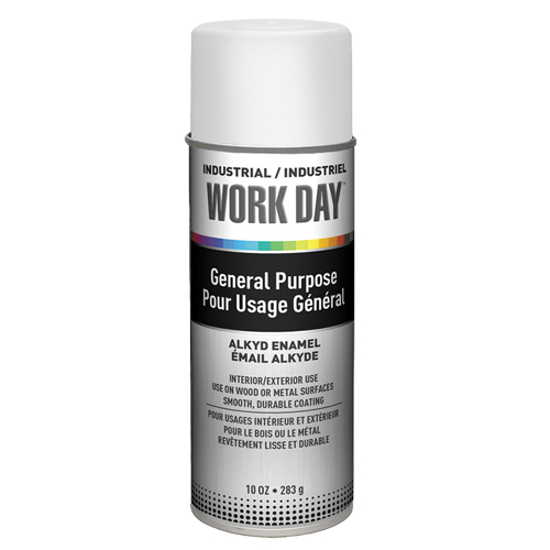 Industrial Work Day Paint, White, Gloss, 10 oz., Aerosol Can Kelford