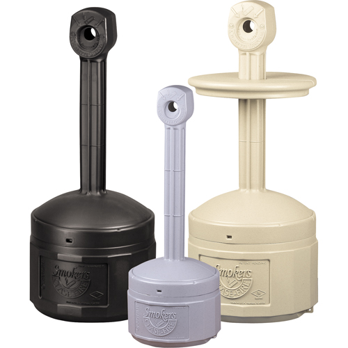 Cendriers Smoker's Cease-Fire, Sur pied, Plastique, Capacit&eacute; 1 gal. US, Hauteur 30" Kelford