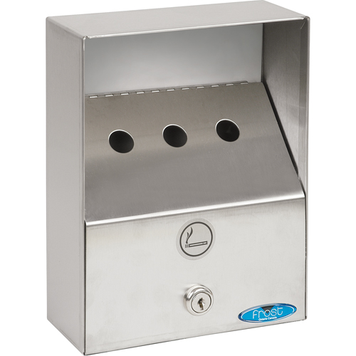 Smoking Receptacles, Wall-Mount, Stainless Steel, 1 Litres Capacity, 9" Height Kelford