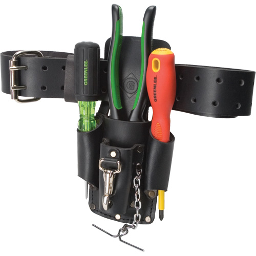 Poche pour ceinture porte-outils, Porte-outil multiple, Cuir, 4 Poches Kelford