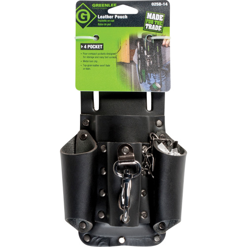 Poche pour ceinture porte-outils, Porte-outil multiple, Cuir, 4 Poches Kelford