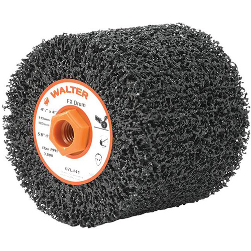 FX Reversible Drum, 4-1/2" Dia., 4" W, 5/8"-11 Arbor, Coarse Grit Kelford