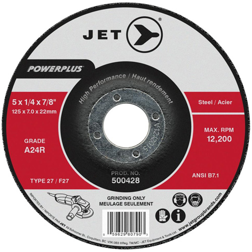 Meule A24R POWERPLUS, 4" x 1/4", Arbre 5/8", Type 27 Kelford