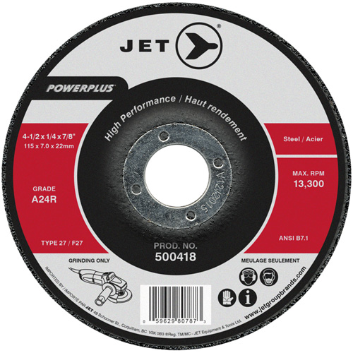 Meule POWERPLUS, 4-1/2" x 1/4", Arbre 7/8", Type 27 Kelford
