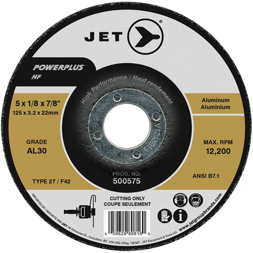 Meule &agrave; tronçonner POWERPLUS NF AL30, 5" x 1/8", Arbre de 7/8", Type 27, 12 200 Tr/min Kelford