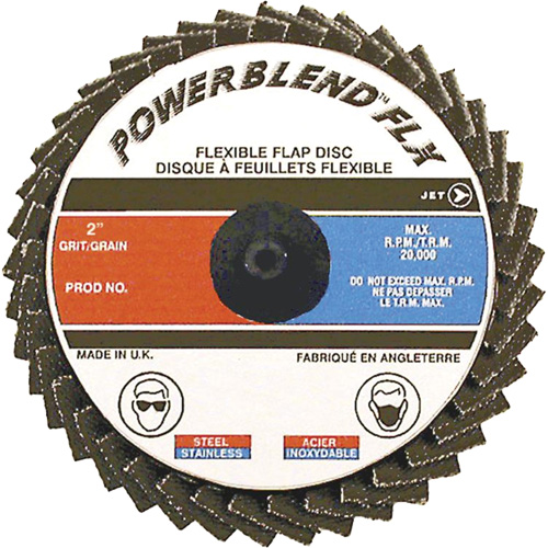 Disque &agrave; lamelles &agrave; rouler Powerblend FLX, 3" x Grain 120, Alumine de zirconium Kelford