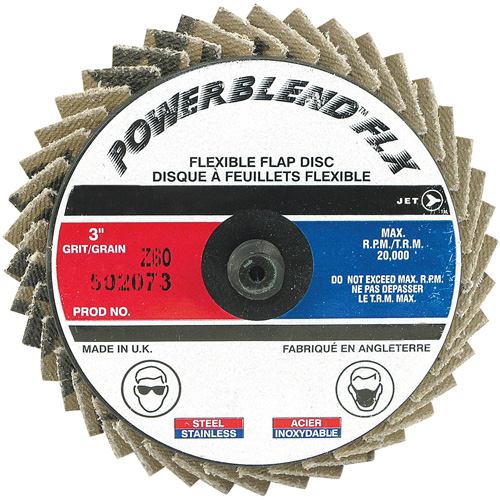Powerblend FLX Roll-On Flap Disc, 3" x 60 Grit, Zirconia Alumina Kelford