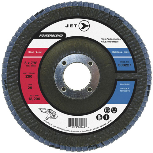 PowerBlend Flap Disc, 7" x 7/8", Type 29, Z40 Grit, Zirconia Alumina Kelford