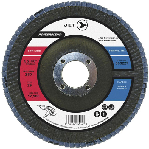 PowerBlend Flap Disc, 7" x 7/8", Type 29, Z80 Grit, Zirconia Alumina Kelford