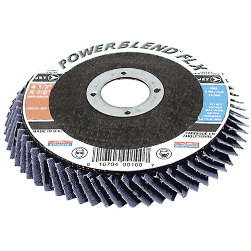 Disque &agrave; lamelles flexible PowerBlend FLX, 4-1/2" x 7/8", Type 27, Grain Z60, Alumine de zirconium Kelford