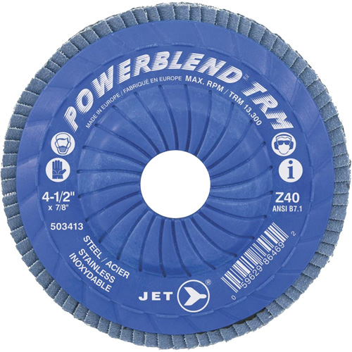 Disque &agrave; lamelles ajustables POWERBLEND TRM, 5" x 7/8", Type 29, Grain Z60, Alumine de zirconium Kelford