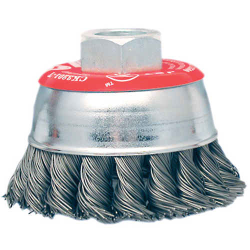 Brosse boisseau &agrave; fils li&eacute;s et nou&eacute;s &agrave; haute performance, 3" dia. x 10mm x 1,25" arbre Kelford