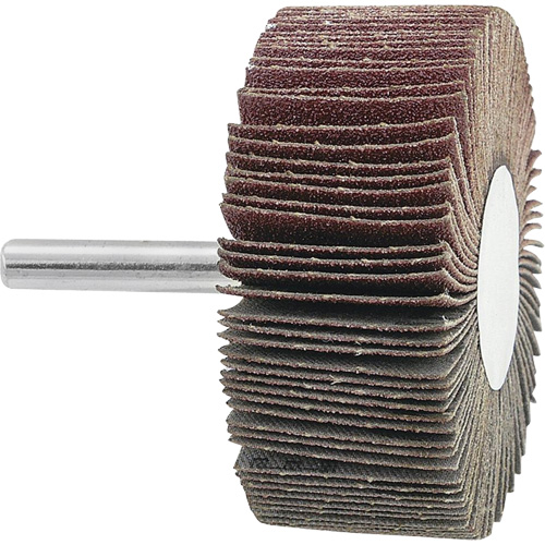 Mounted Flapwheel, 120 Grit, 2-1/2" x 1" x 1/4" Kelford