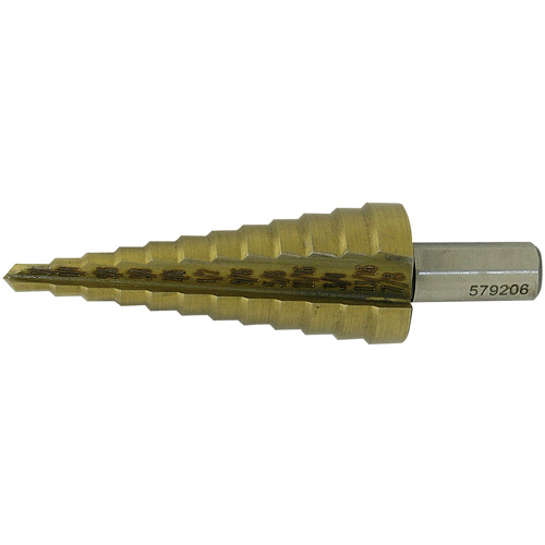 JET-KUT&reg; Super Premium M35 Step Drill, 3/16" - 7/8" , 1/16" Increments, High Speed Steel Kelford