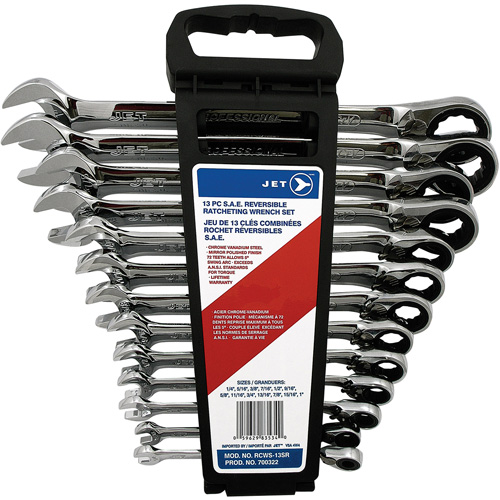 Long Pattern Reversible Wrench Set, Ratcheting Combination, 13 Pieces, Imperial Kelford