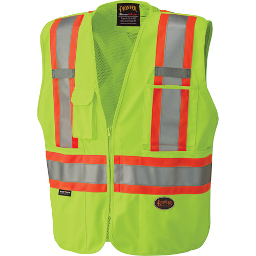 6936 5-Point Tear-Away Safety Vest, High Visibility Lime-Yellow, 2X-Large, Polyester Kelford