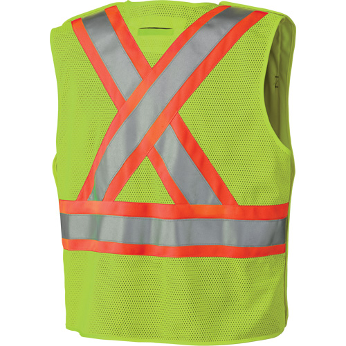 6936 5-Point Tear-Away Safety Vest, High Visibility Lime-Yellow, 2X-Large, Polyester Kelford