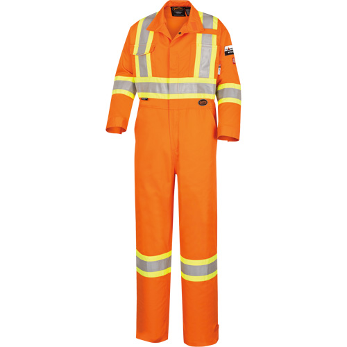5555 High Visibility FR Rated & Arc Rated Safety Coveralls, Size 36, High Visibility Orange, 11 cal/cm² Kelford