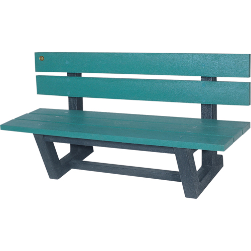 Outdoor Park Benches, Recycled Plastic, 60" L x 22-13/16" W x 29-13/16" H, Green Kelford