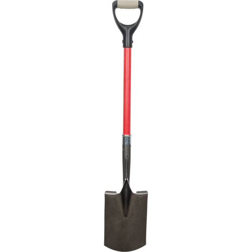Heavy-Duty Shovels, Fibreglass, Carbon Steel Blade, D-Grip Handle, 30-1/2" Long Kelford