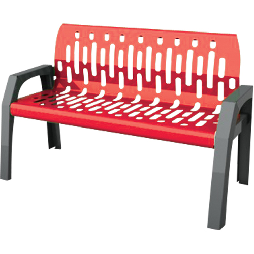 Stream Benches, Steel, 48" L x 25" W x 34" H, Red Kelford