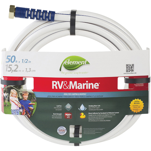 Boyaux d'arrosage pour bateaux et VR Element , PVC, 1/2" dia x 50' Kelford