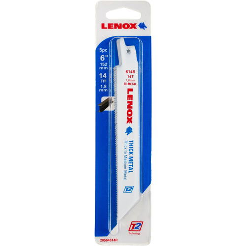 Lame de scie alternative &eacute;paisse pour le m&eacute;tal, Bim&eacute;tal, 14 Dents par pouce, 6" lo x 3/4" la Kelford