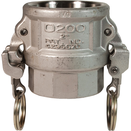 Coupleur &agrave; came et cannelure EZ Boss-Lock, Acier inoxydable, Type D, 1", NPT femelle, 250 PSI Kelford