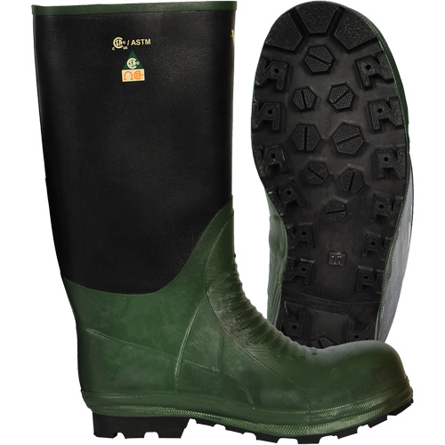 Journeyman&reg; Boots, Rubber, Steel Toe, Size 8, Puncture Resistant Sole Kelford