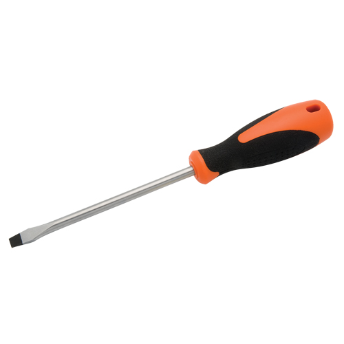 Slotted Screwdriver, 5/16" Tip, Round, 10-5/8" L, Cushion Grip Handle Kelford