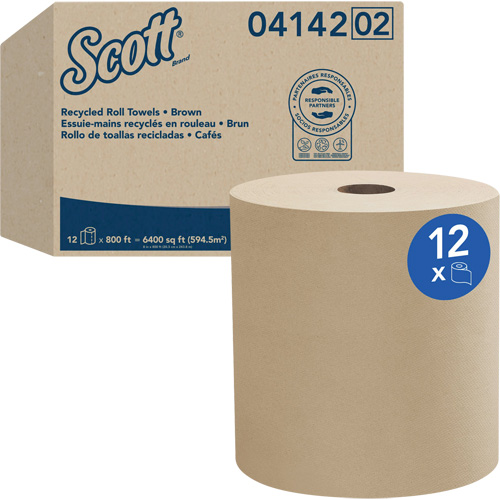 Serviettes en rouleaux durs Universel  de Scott, 1 pli, Standard, 800' lo Kelford