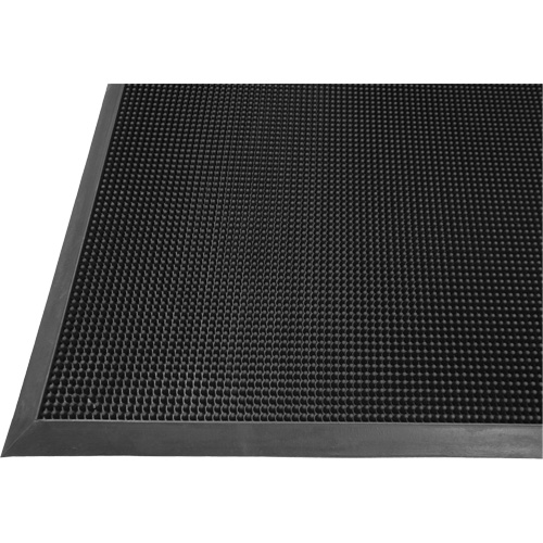 Gritstop Fingermat Matting, Rubber, Scraper Type, Textured Pattern, 2-2/3" x 3-3/4", Black Kelford