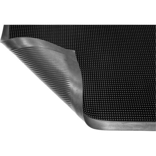 Gritstop Fingermat Matting, Rubber, Scraper Type, Textured Pattern, 2-2/3" x 3-3/4", Black Kelford
