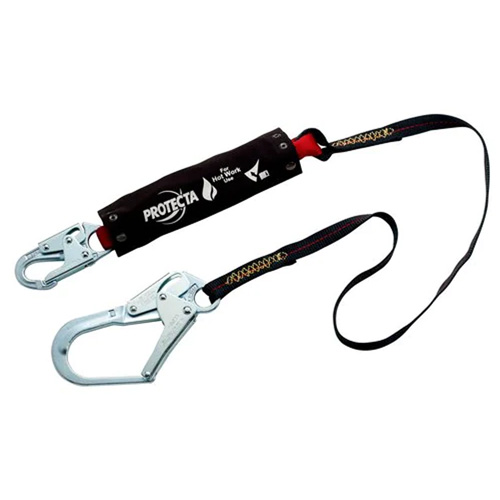 PRO Shock-Absorbing Lanyard, 4', Rebar Hook Center, Snap Hook Leg Ends, Kevlar&reg; Kelford