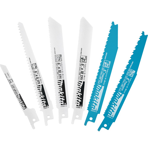 Ensemble de 6 lames pour scie alternative, Bim&eacute;tal, 6-18 Dents par pouce, 6"/3-1/2" lo x 3/4" la Kelford