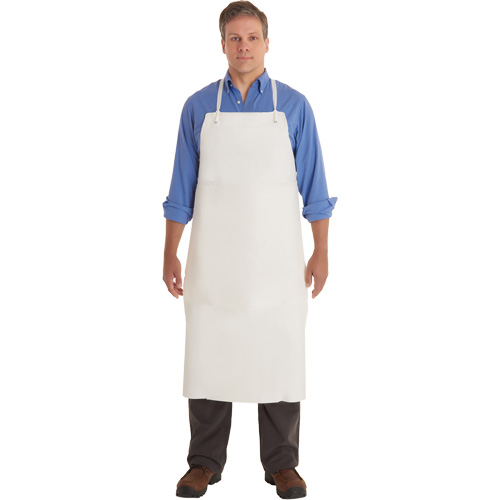 AlphaTec&reg; 56-101 PVC Apron, PVC/Vinyl, White, 33" W x 44" L Kelford