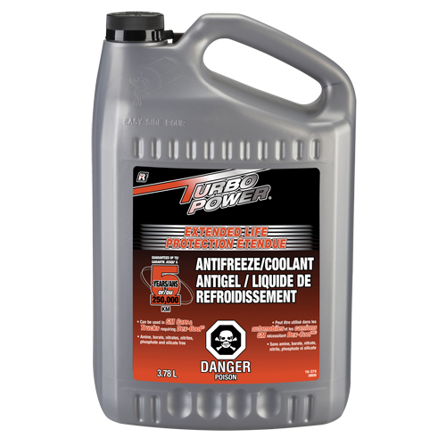 Antigel/liquide de refroidissement concentr&eacute; pour dur&eacute;e de vie prolong&eacute;e Turbo Power, 3,78 L, Gallon Kelford