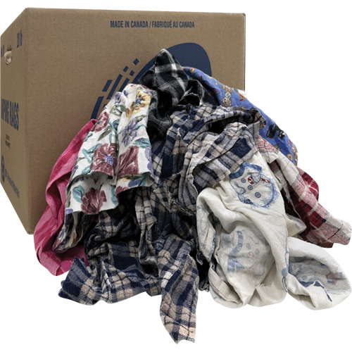 S&eacute;lection de chiffons d'essuyage, Flanelle, M&eacute;lange de couleurs, 20 lb Kelford