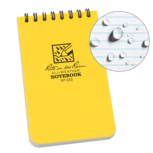 Carnet de notes de poche &agrave; spirale, Couverture souple, Jaune, 100 Pages, 3" , 5"  Kelford