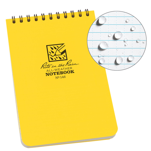 Pocket Top-Spiral Notebook, Soft Cover, Yellow, 100 Pages, 4" W x 6" L Kelford