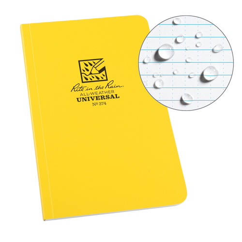 Livre reli&eacute; Field-Flex, Couverture souple, Jaune, 128 Pages, 4-5/8" , 7-1/4"  Kelford