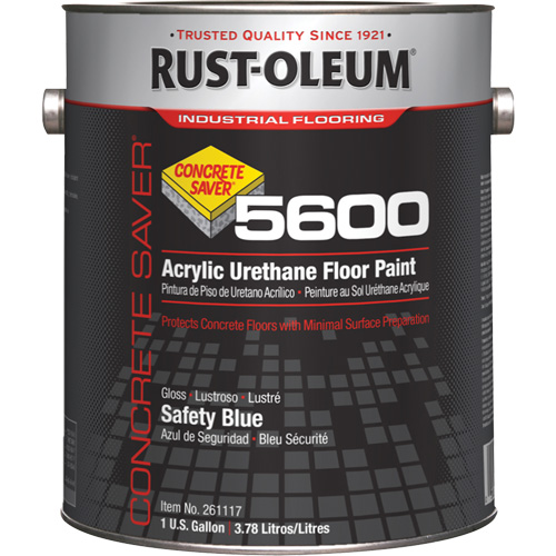 Concrete Saver 5600 System Acrylic Floor Paint, 1 gal., Water-Based, Gloss, Blue Kelford