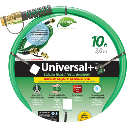 Tuyau Leader Element Universal+, PVC, 1/2" dia x 10' Kelford
