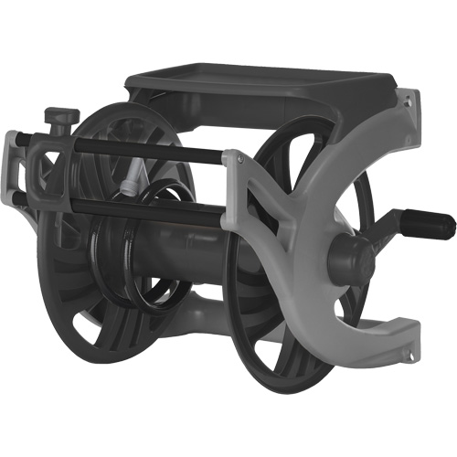 Deluxe Wall-Mount Hose Reel, 225', Aluminum/Poly-Plastic Kelford